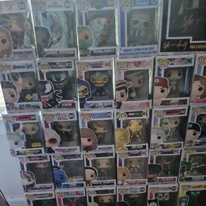 Funko Pop Collection Display - White, Black, Blue, Gold, Green